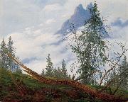 Caspar David Friedrich Mountain Peak with Drifting Clouds Spain oil painting artist